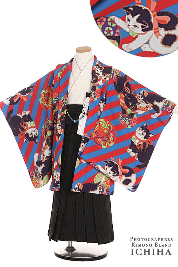 猫柄レトロ着物レンタル七五三