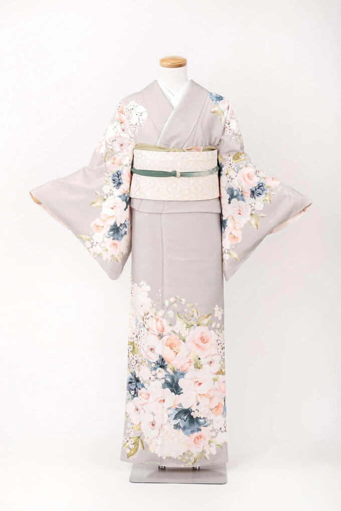 訪問着レンタルグレー