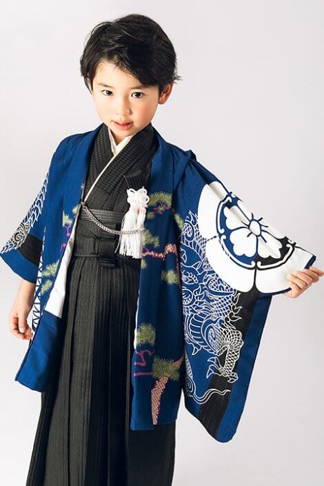 七五三 5歳男の子｜家紋龍 紺青
