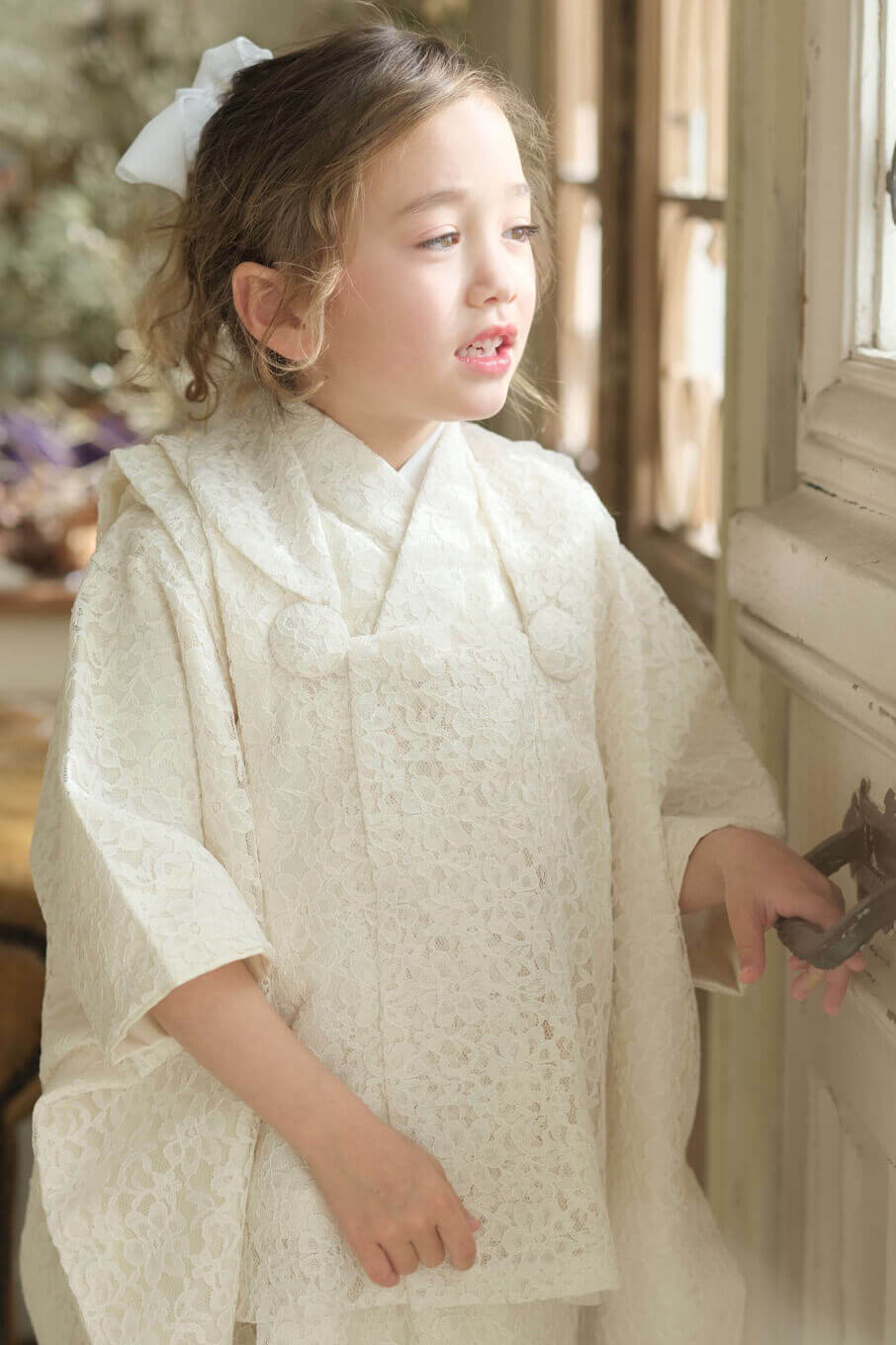 3歳レース着物　白